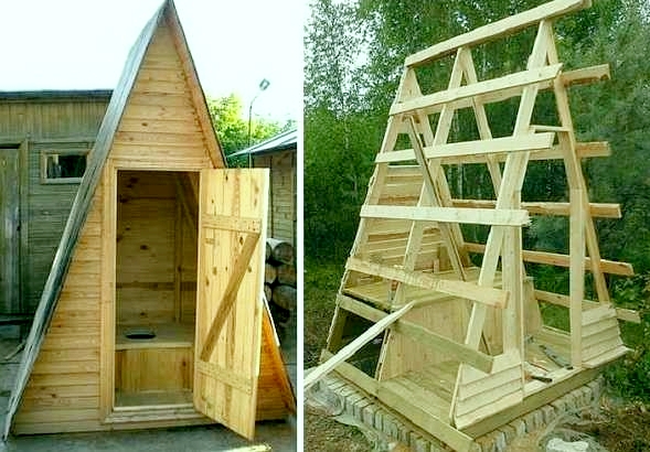 Деревянный туалет для дачи: как построить своими руками + фото на участке