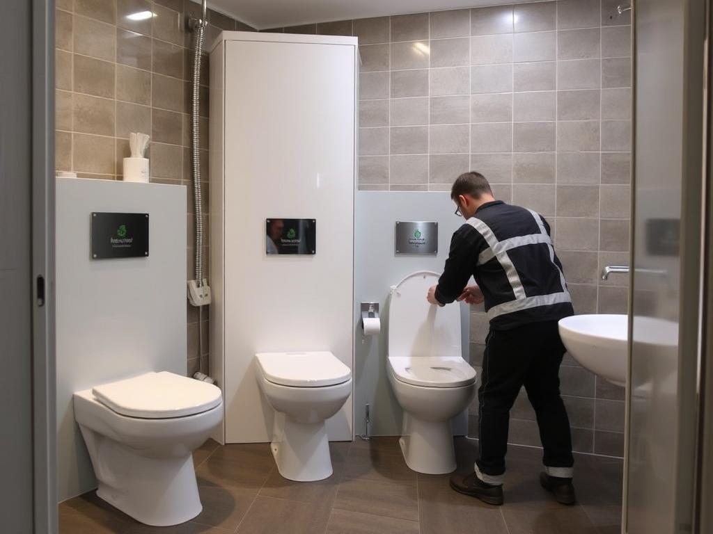 Professional servicing of toilet cabinsфото