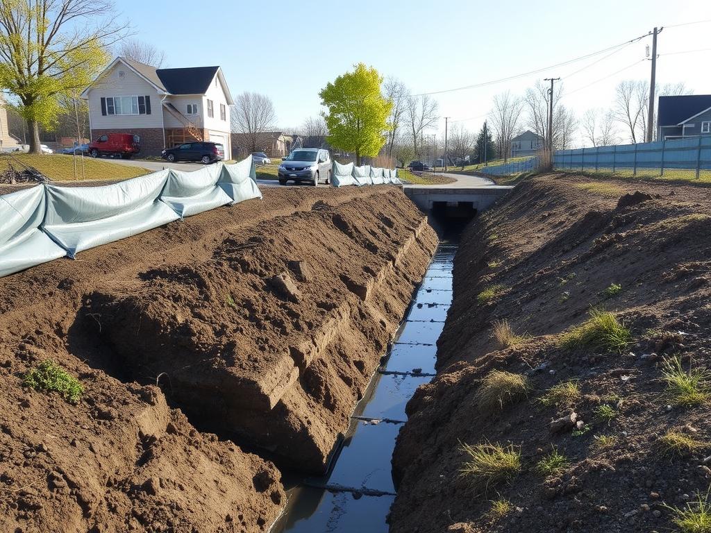 construction of stormwater drainage systemsфото
