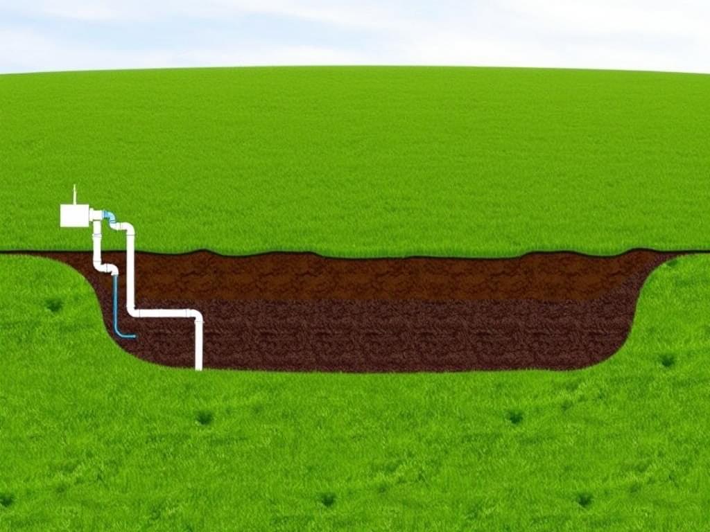  Hauptkomponenten eines septischen Systems.. Drainage- oder Versickerungsfeld – Natürliche Reinigung durch den Boden