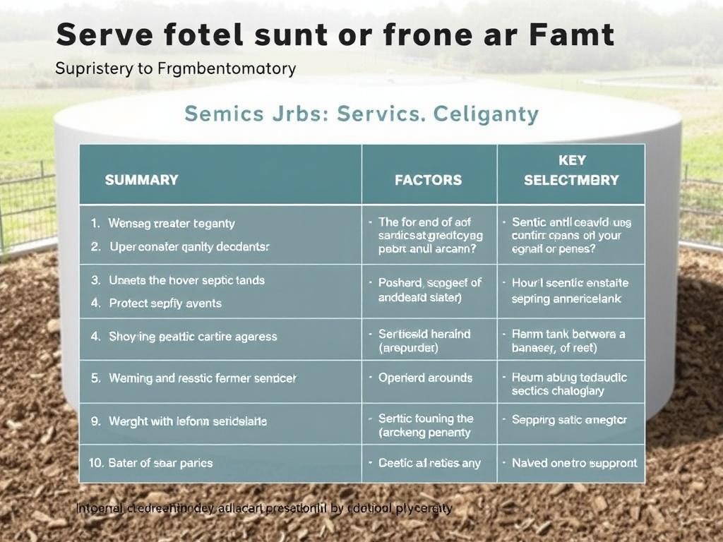  Septic Tank for a Farm: Key Factors. Summary Table: Key Factors for Farm Septic Tank Selection