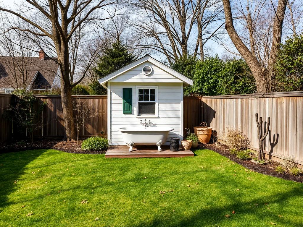 bathhouse in the yardфото