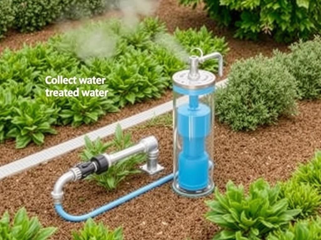 Récupérer l'eau traitée pour l'arrosage. Componentes básicos de un sistema de recuperación para riego