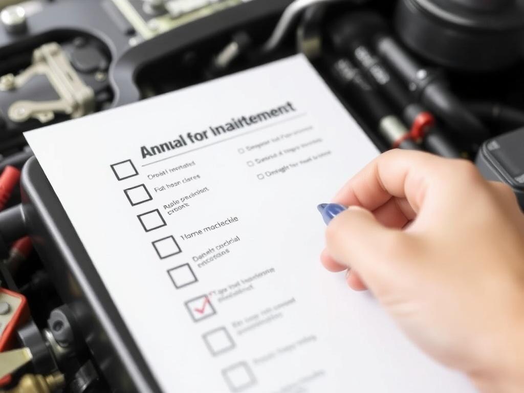 Checkliste für die jährliche Wartung. Plantilla imprimible: una Checkliste für die jährliche Wartung sencilla