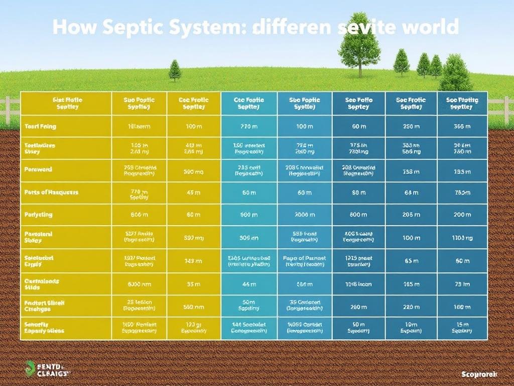 How Septic Systems are Different Around the World. Tabla técnica resumida de características por sistema
