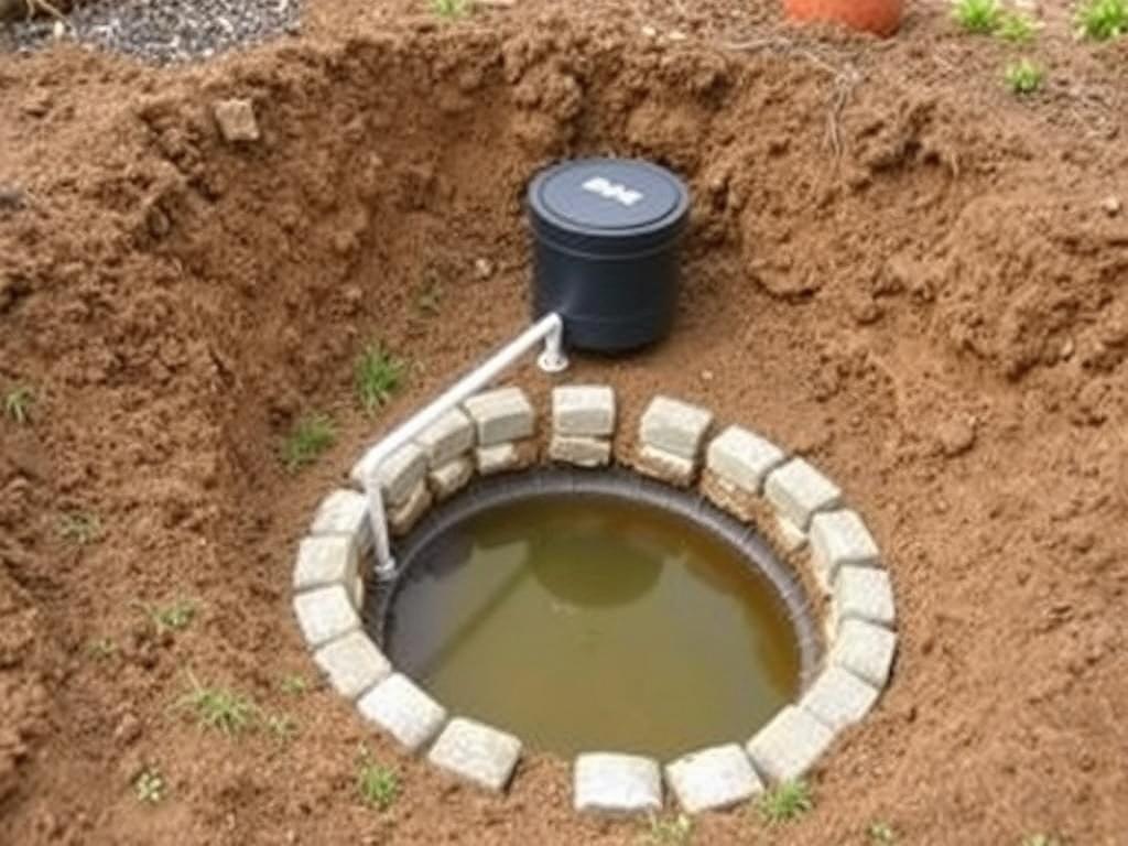 Einbau einer Kleinkläranlage Schritt für Schritt. Paso a paso: preparación del terreno y excavación