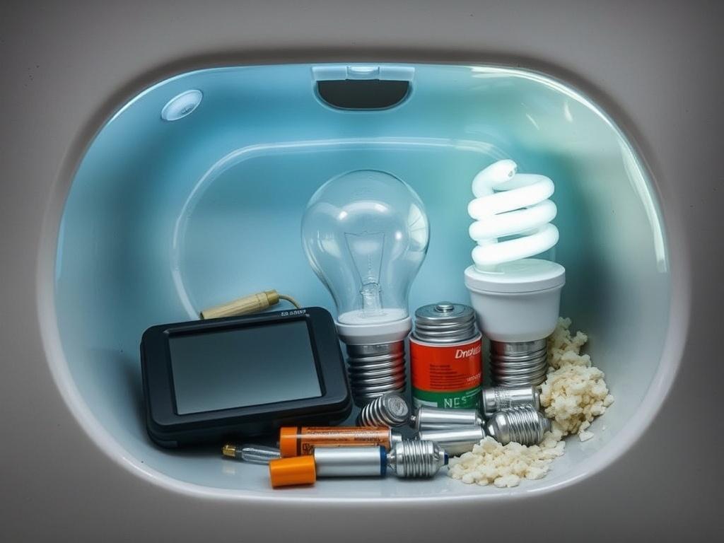 Products to Avoid Pouring Down Your Drain. Productos electrónicos, baterías y lámparas fluorescentes