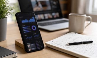Смартфон с аналитикой просмотров короткого видео